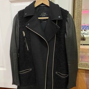 All Saints leather and wool jacket (Cho Biker)